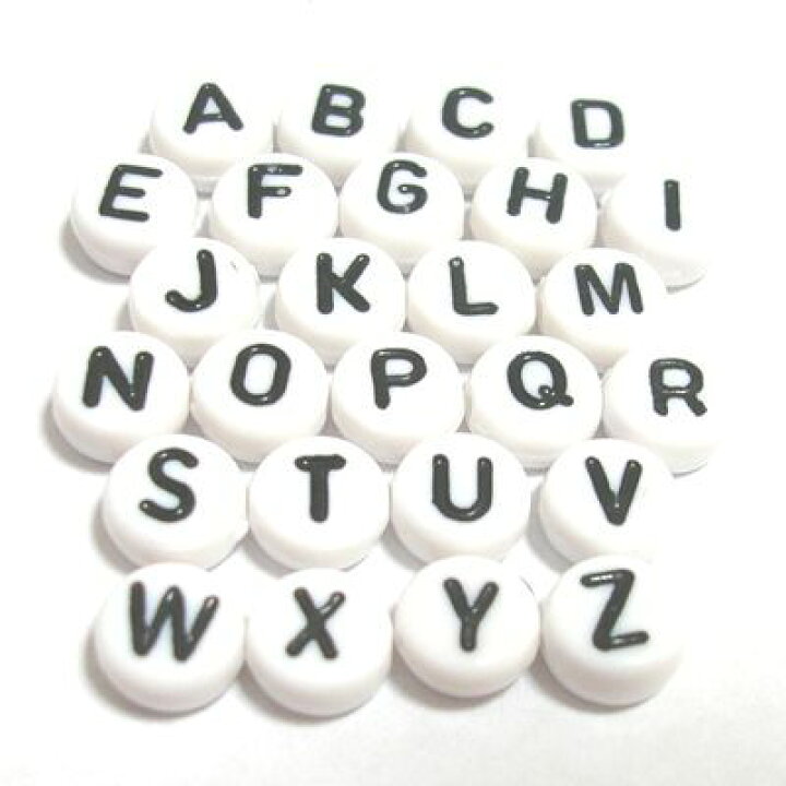 楽天市場】アクリルビーズ * 約7×4mm * アルファベット ビーズ 【A 