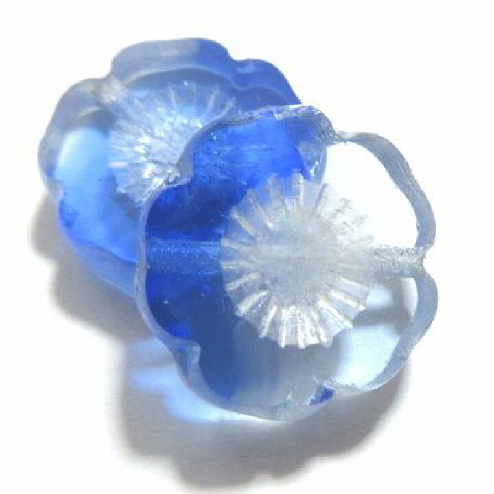 楽天市場】チェコビーズ * ハワイフラワー * 14mm * ブルー クリスタル 