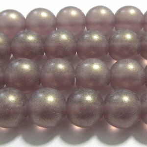 チェコビーズ * スムースラウンド ( 丸玉ビーズ )* 8mm * スエードゴールド ミディアム アメジスト *12個入り チェコ ビーズ パーツ ガラスビーズ 丸玉 8ミリ 材料 ラウンドビーズ