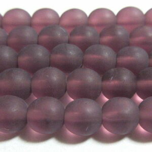 チェコビーズ * スムースラウンド * 6mm * マット アメジスト *30個入り チェコ ビーズ パーツ ガラスビーズ 丸玉 6ミリ 材料 ラウンドビーズ つや消し フロスト 紫色 パープル