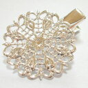 ヘアクリップ（透かし台座）*プラチナ・カラー*25×32mm（台座25mm）*2個