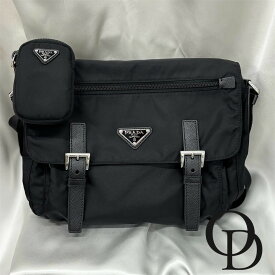 【中古】プラダ PRADA 1BD953 ナイロンショルダーバッグポーチ付き ブラック Nylon Shoulder Bag with Pouch Black Black