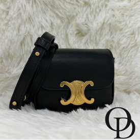 【中古】セリーヌ CELINE 101513DPV トリオンフ ミニクロード ブラック Triomphe Mini Claude Black