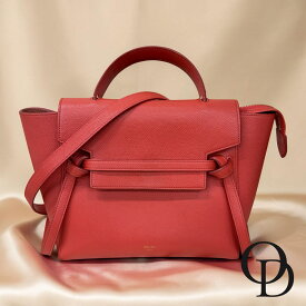 【中古】CELINE セリーヌ 189153ZVA マイクロ ベルトバッグ2WAYバッグ レッド Micro Belt Bag 2WAY Bag Red