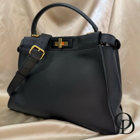 【中古】FENDI フェンディ 8BN290 ピーカブー セレリア ブラック×ゴールド金具 Peekaboo Selleria Black / Gold Hardware