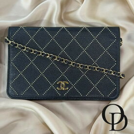 【中古】CHANEL シャネル AP0023 スタッズチェーンウォレット ブラック Studded Chain Wallet black