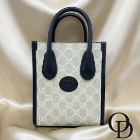 【中古】GUCCI グッチ 699406 ミニトート ナチュラル×ネイビー Ophidia Mini Tote Bag Natural × Navy