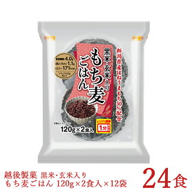 パックご飯 黒米・玄米入りもち麦ごはん 120g×2食入×12袋 合計24食 新潟県産はねうまもち 新潟県産玄米使用 レトルトご飯 本州送料無料