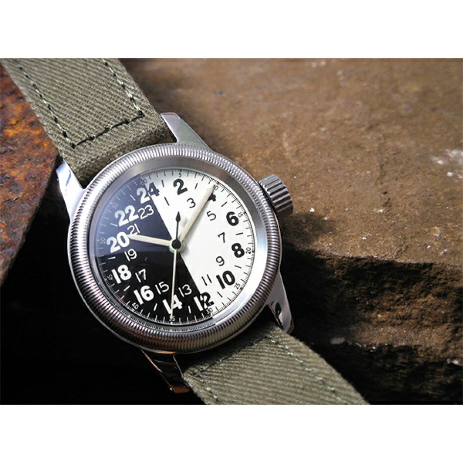 腕時計 レディース 小さい プレゼント 日本製 ブランド ミリタリー ウォッチ 防水 アナログ ペア メンズ アラビア数字 おしゃれ ユニセックス  アーミー 文字盤 個性的 24H時計 エアフォース US Army Air Force A-17A 布ベルト | おでかけセレクト　楽天市場店