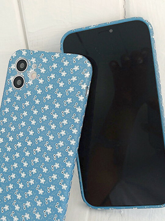 Iphone ケース かわいい 可愛い 大人女子 スマホカバー くすみカラー 花柄 小花柄 青 ブルー くすみブルー おしゃれ 全てのアイテム
