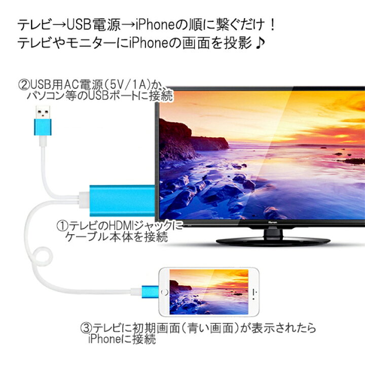楽天市場 楽天1位獲得 Iphone テレビ 接続 ケーブル Iphone To Hdmi 変換ケーブル スマホ ミラーリング テレビ接続 変換 Hdmiケーブル Youtube ナビ 有線 Tv 出力 アイフォン Ipad アクセサリー Tvケーブル カーナビ おでかけセレクト 楽天市場店