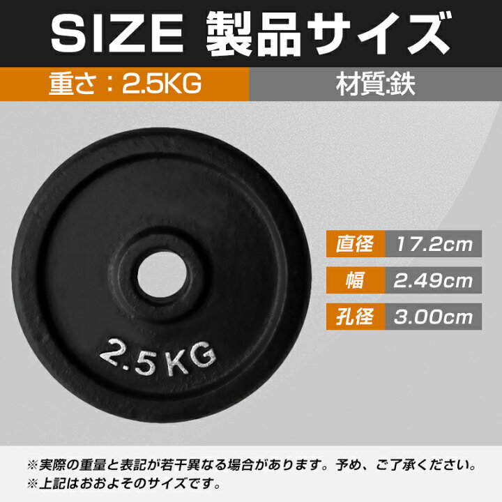 楽天市場】即納！アイアンプレート2.5 5 7.5 10 15 20 KG バーベル 