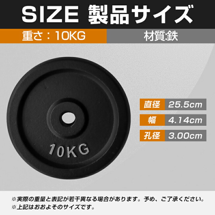 楽天市場】予約！アイアンプレート 10KG X2 バーベル バーベルプレート 