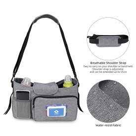 ベビーカーバッグ 赤ちゃん 保温保冷ドリンクホルダー 整理収納 大容量 バギーバッグ シンプル 無地 ベビーカーオーガナイザー バッグインバッグ 小物入れ 収納 ポーチ 便利 軽量 おしゃれ 簡単 取り付け 蓋付き 送料無料