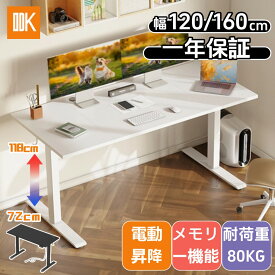 昇降デスク 幅160*70 幅120*54 デスク 昇降式 ゲーミングデスク 高さ調節 スタンディングデスク メモリー機能付き パソコンデスク 障害検知機能付き 静音 pcデスク 収納フック付き 机 オフィスデスク ワークデスク 作業机おしゃれ