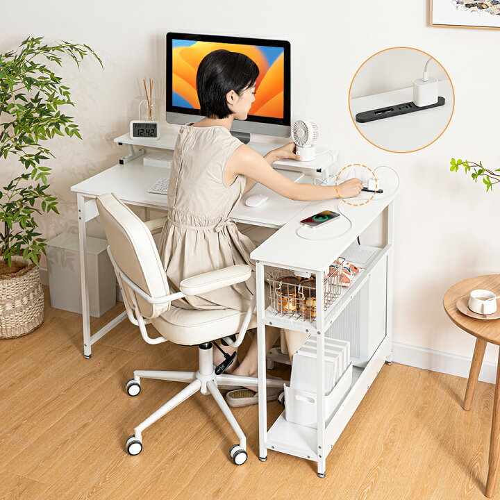 楽天市場】＼先着50％OFF マラソン限定 P10倍お得／送料無料 l字デスク 