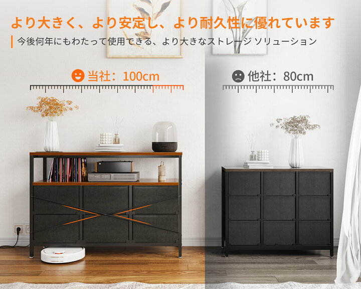楽天市場】＼10倍ポイントお得／チェスト タンス 収納ケース 布製 木製 