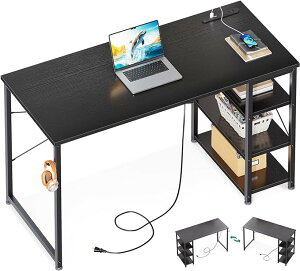 送料無料 KKL デスク パソコンデスク ゲーミングデスク 幅120cm×奥行40cm ラック付きデスク コンセント付き PC机 オフィス ゲーム 収納ラック ?子 勉強机 学習机 ban h?c 左右入替可 おしゃれ 化粧