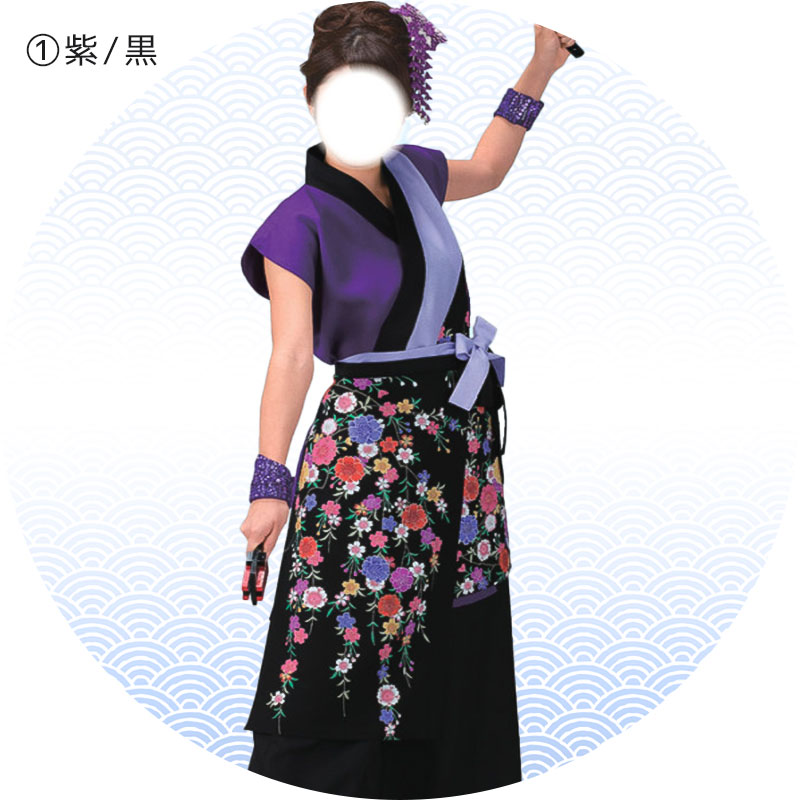 よさこい 衣装 コスチューム 袖なし 紫 祭 はんてん ダンス イベント「きぬずれ」 衣裳 | ODORI　Company　楽天市場店