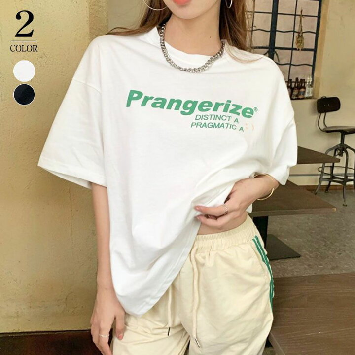 韓国 カジュアル 大きめ ビッグ Tシャツ 半袖 ゆったり ホワイト 通販