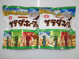 訳あり 賞味期限近いため大特価 【賞味期限 2026/01/17】 新潟限定 亀田製菓 お土産用 サラダホープ4種詰合せ(うま塩味/えだ豆味/海老しお味/カレー味) 2個入