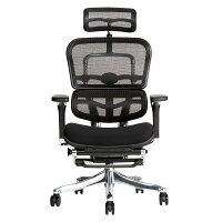 新商品《期間中ポイント10倍!》【完成品】エルゴヒューマンプロオットマン内蔵型(ラチェット式高さ調節タイプ)/クッション座面タイプ(カラー:ブラックのみ限定)/ヘッドレスト付【搬入・設置・梱包材引取り無料】【家財便送料無料】高機能オフィスチェア/EGP