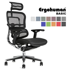 《期間中ポイント10倍！》【完成品】エルゴヒューマン ベーシック/ ヘッドレスト付 【梱包材を無料で処分】【家財便配送】高機能メッシュチェア/EH-HAM/オフィスチェア