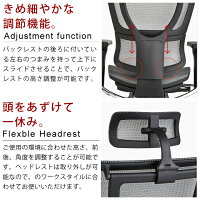 【完成品】エルゴヒューマンフィット(ErgohumanFit)/ヘッドレスト付【梱包材を無料で処分】【家財便配送】高機能メッシュチェア/オフィスチェア