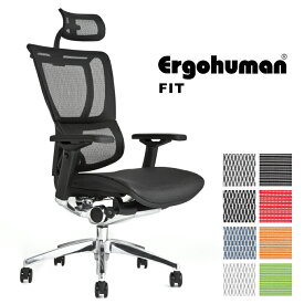 【完成品】エルゴヒューマン フィット（Ergohuman Fit）/ヘッドレスト付【梱包材を無料で処分】【家財便配送】高機能メッシュチェア/オフィスチェア/エルゴヒューマンチェア【沖縄県・離島以外送料無料】