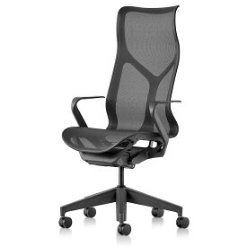 《正規店 メーカー保証対応可 梱包材回収 P5倍》Herman Miller ハーマンミラー コズムチェア Cosm ハイバック フレーム&ベース&アーム:グラファイト 固定アーム 張地インターセプト カラー:グラファイト カーペット用キャスター リクライニングハード or ソフト