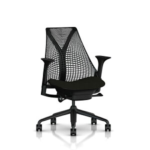 [Herman Miller]セイルチェア(SAYL)サスペンションミドルバック/高さ調節アーム付/シートカラー・背:ブラック/座:ブラックまたはノアール(オリーブ)よりご選択/ベース・フレーム:ブラック【梱包材を無料で処分】【家財便配送】ハーマンミラー正規品