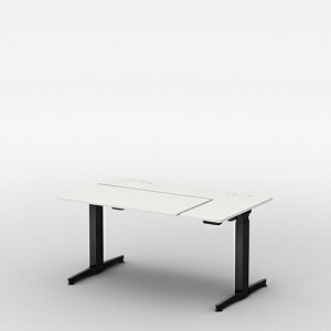【okamura】REGAS(リーガス)電動昇降デスク L型水平天板タイプ 幅1400(実寸1350) 奥800 タイプ 本体(脚)カラー ホワイト or ブラック 天板ホワイト インジゲータ有
