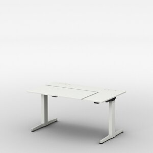 【okamura】REGAS(リーガス)電動昇降デスク L型水平天板タイプ 幅1400(実寸1350) 奥800 タイプ 本体(脚)カラー ホワイト or ブラック 天板ホワイト インジゲータ無