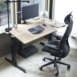 【okamura】REGAS(リーガス)電動昇降デスク L型水平天板タイプ 幅1400(実寸1350) 奥800 タイプ 本体(脚)カラー ブラック 天板ティンバーウッド(4カラー) インジゲータ有