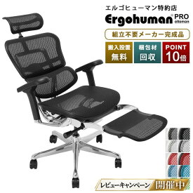 【組立不要の特約店メーカー完成品・豪華レビュー特典・在庫品即納・P10倍】エルゴヒューマン プロ2 オットマン内蔵型 座面メッシュ EHP2-LPL 【お届け時は完成品を搬入して梱包材を回収します】Ergohuman Pro2 ottoman メーカー認定特約店