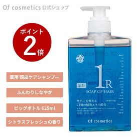 【ポイント2倍】オブコスメティックス 薬用 ソープオブヘア(シャンプー)・1-R ビッグボトル(625ml) シトラスフレッシュの香り ノンシリコンシャンプー