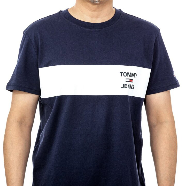 楽天市場 タイムセール トミーヒルフィガー Tシャツ Dm0dmc87 メンズ ネイビー Tommy Hilfiger トミージーンズ 半袖 誕生日 プレゼント インポートブランド オフプライス