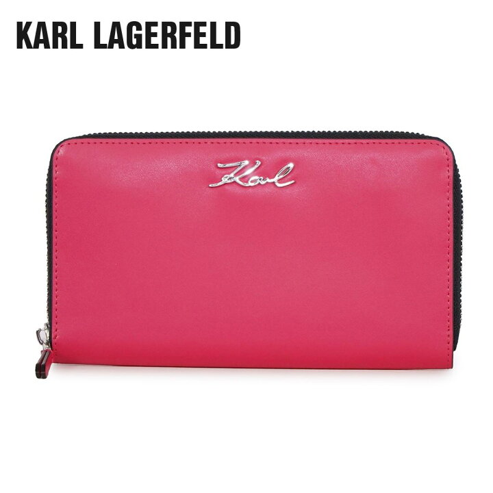 楽天市場 カールラガーフェルド レディース ラウンドファスナー財布 1w3237 512 ピンク Karl Lagerfeld ブランド 本革 誕生日 プレゼント 新品 代 30代 40代 送料無料 インポートブランド オフプライス