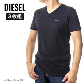 ディーゼル メンズ Tシャツ インナー 3枚組 00SPDM 0AALW 900 ブラック 黒 DIESEL 3枚組 誕生日 プレゼント 新品 20代 30代 40代 50代 75代 送料無料