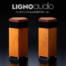 リグノオーディオ LIGNOaudio SP-50SS パッシブスピーカー 最高級木材 ヒノキ 檜 針葉樹 LIGNOTEX無垢材 リグノテックス 超硬質リフレクタ 高級感 コンパクト おしゃれ お洒落 インテリア ペンタゴン 五角形 360° 圧縮木材 LIGNOTEX 日本製 国産 送料無料