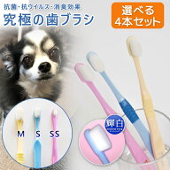 【天使の羽ブラシ 選べる4本セット】犬用 歯ブラシ 歯ぶらし 犬 ペット ヘルシーアニマルズ プラチナナノ…