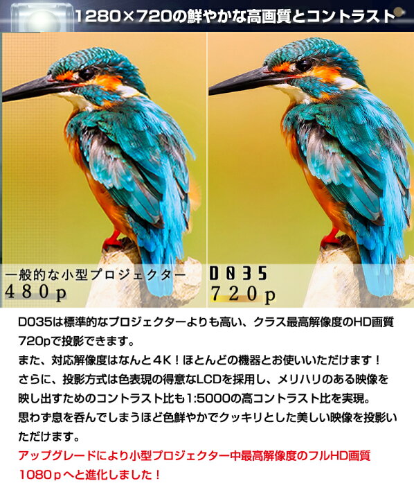 楽天市場】スマートプロジェクターD035 Android9.0搭載 プロジェクター 