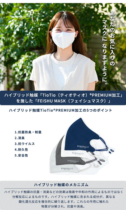 楽天市場】肌に優しい日本製 消臭・抗菌・抗ウイルス FEISHU MASK 