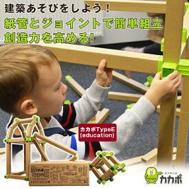 保育園 幼稚園 遊び場 子供 カカポ タイプE CACAPO TYPECACAPOE 株式会社モービー・ディック ダンボール 紙管 ハウス 家型 建築雑貨 自由 組立 大人 集中 勉強 学習 コミュニケーション力 アートデザイン力 集中力