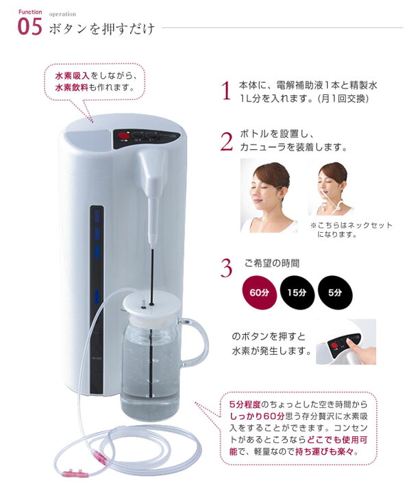 楽天市場】水素吸入器 ラブリエリュクス HA-002 電解補助液 ネック 