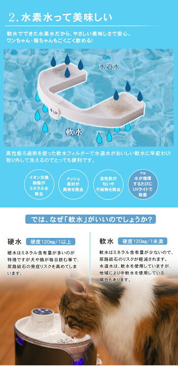 楽天市場】ワンにゃん＆水素水 ペット用水素自動給水器 新鮮 水素水 高 