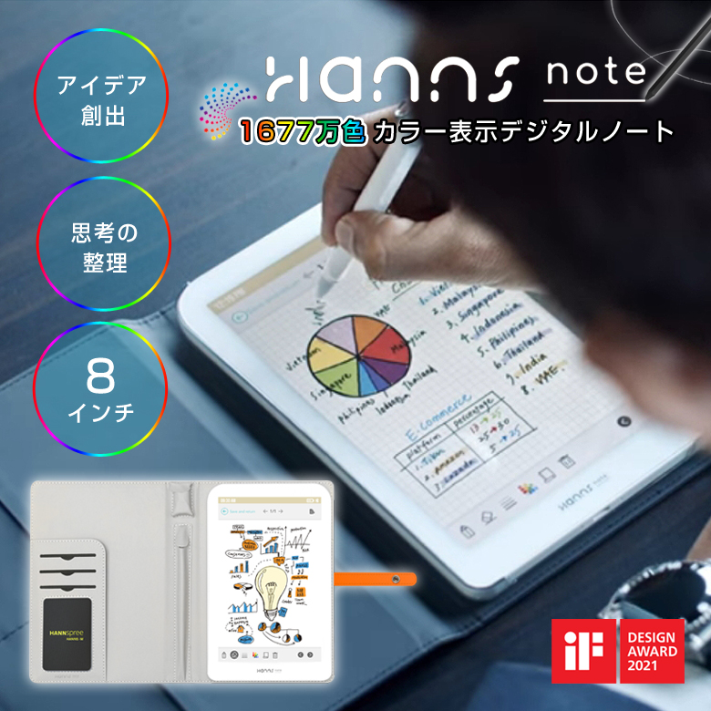 アイテム Hannsnote 電子ノート カラー表示 デジタル 8インチ タブレット