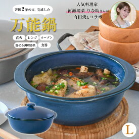 人気料理家 河瀬璃菜 りな助さんが苦節2年の末、有田焼とコラボして作った万能鍋【5way pot Lサイズ 8号 ネイビー】直火調理 レンジ調理 オーブン調理 混ぜる調理器具 盛り付ける食器 そのまま食卓に出しても可愛くて洗い物も減る！ずぼらの人の救世主 料理が楽しくなる土鍋