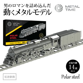 Metal Time Polar steel 動くプラモデル 模型 組み立て 電車 鉄道 汽車 機関車 プラモ プラモデル フィギュア メタルタイム プレゼント ギフト お洒落 送料無料 メタルパーツ スタイリッシュ メタル モデル ゼンマイ仕掛け インテリア