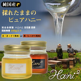 Hani2 百花蜜 四季 250g 蜂蜜 はちみつ ハチミツ ハニー 純国産 美味しい おいしい ハニハニ ヘアリーベッチ ノーブレンド 濃厚 あっさり 日本製 自家製 ギフト プレゼント 蜂